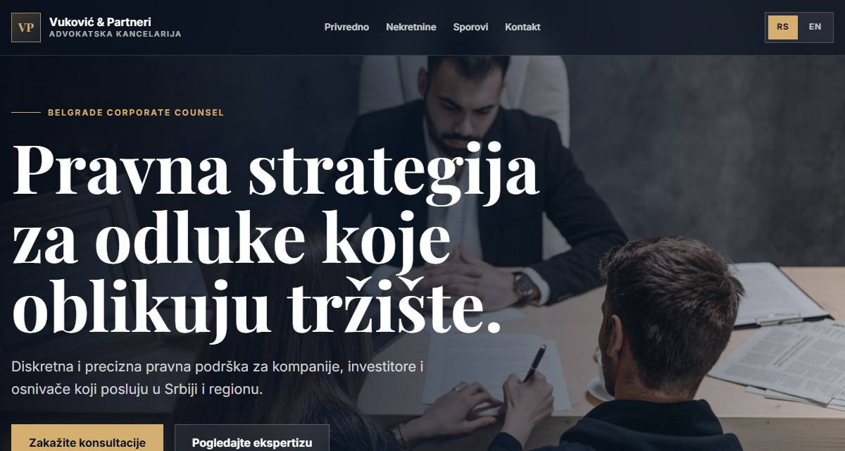 Konceptualni dizajn spletne strani za odvetniško pisarno
