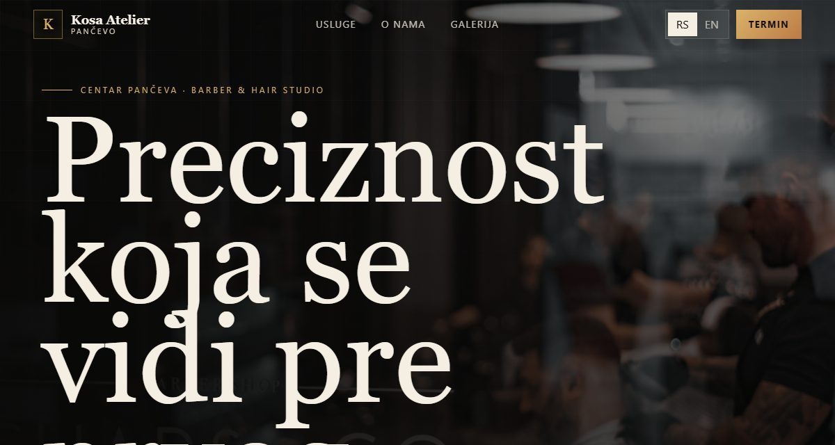 Konceptualni dizajn spletne strani za frizerski salon