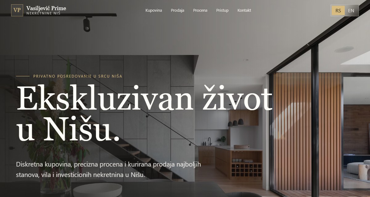 Konceptualni dizajn spletne strani za nepremičninsko agencijo